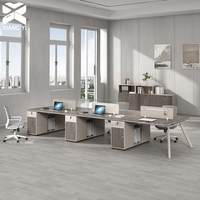 Bureau de travail moderne à plan ouvert, fabrication directe d'usine, couleur et taille personnalisées, postes de travail de bureau pour 2/4/6/8 personnes