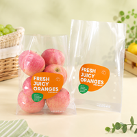 BOPP transparante plastic platte zak met gravureprint, hitteverzegeling en ademende gaten voor voedselverpakkingen van fruit