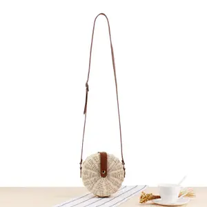 Best Selling Durable Using Top Quality Summer Handmade rattan bag round