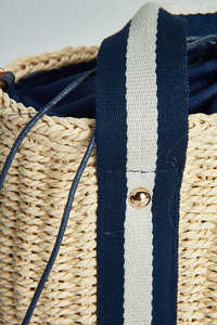 2018 New Ins thiết kế hot bán buôn linh hoạt cầm tay màu be sọc Moroccan Túi Rơm bãi biển - Product Image 6