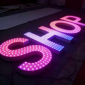 Letrero Publicitario de Acero Inoxidable con Pantalla LED a Todo Color y Letras 3D RGB Personalizadas para Tiendas Minoristas, Guangdong - Product Image 2