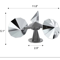 Répulsif à oiseaux rotatif réfléchissant pour jardin avec base en plastique, réflecteur double face, dispositif de répulsion extérieur
