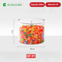 ECOBOX Petit récipient de rangement rond pour noix de qualité alimentaire, bac à bonbons mural en plastique pour présentation