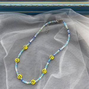 New Korean Fashion Adjustable Crystal Beads Finger Ring Diy Colorful Glass Beads Choker Cute Smile Face Beaded <b>Stretch</b> <b>Bracelet</b> - Product Image 4