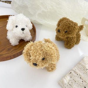 Paula mignon chien aux cheveux longs pendentif en peluche porte-clés Simulation chien en peluche bouclés en peluche poupée sac <span class=keywords><strong>voiture</strong></span> pendentif 1688 agent d'achat - Product Image 1