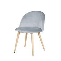 Chaises de salle à manger rembourrées simples pour la cuisine, chaise de coiffeuse en velours rose, chaise d'appoint pour le salon avec pieds en métal