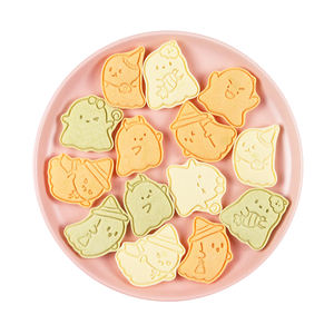 8 pezzi Set di stampini per biscotti di Halloween in plastica 3D stampini per biscotti con espressioni di fantasmi di zucca stampini per biscotti - Product Image 2