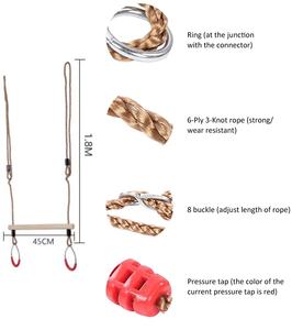 Anneaux de gymnastique avec balançoire trapèze à main en <span class=keywords><strong>bois</strong></span> Entraînement pour adultes Anneau de fitness Sports - Product Image 2