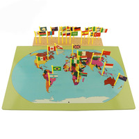 Bendera Dunia GE081 Peta Geografi Standar Alat Peraga Montessori Bahan Ajar Grosir Produsen Kayu Mainan