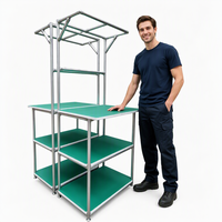 Tube Lean en alliage d'aluminium de 28 mm, léger et modulaire, pour table de travail Lean Manufacturing, chariot à matériaux, longueur personnalisée