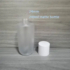 Botol plastik PET oranye Matte 8oz kustom 240ml untuk sampo kondisioner cuci tubuh pompa Losion 24/410 kemasan perawatan rambut