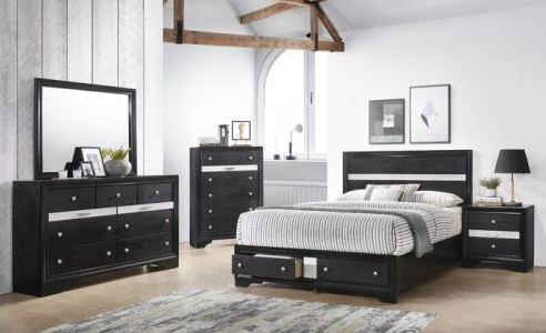 Black + Wood + Solid Wood+MDF + 5 Piece Set