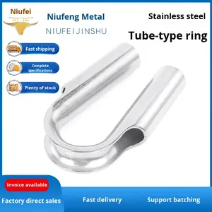 304 Edelstahlrohr-Hülse, Hühnerherzring, Stahlseil, Hochleistungs-Schutzhülse, U-förmig, breite Öffnung, rostfrei - Product Image 2