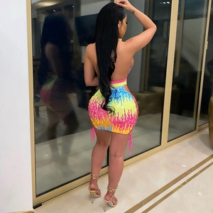 Abito da compleanno con paillettes Sexy abito da sera aderente con Glitter da notte per donna abito da Night Club senza schienale con <span class=keywords><strong>lacci</strong></span> <span class=keywords><strong>laterali</strong></span> estivi - Product Image 4