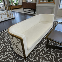 Canapé en velours argenté, design moderne, ensemble de canapés de bureau, acier inoxydable, mobilier de réception d'hôtel écologique avec motif rond