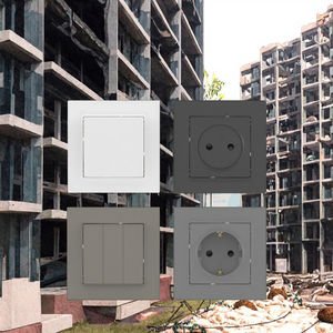 Panel LED iluminado Anti-fuego ABS <span class=keywords><strong>Base</strong></span> interruptor de pared vidrio templado <span class=keywords><strong>enchufe</strong></span> de la UE para uso residencial para cables - Product Image 2