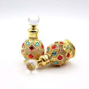 Bouteille de <span class=keywords><strong>parfum</strong></span> en cristal vintage de 15ml, bouchon à vis scellé, <span class=keywords><strong>porte</strong></span>-verre décoratif, vide, <span class=keywords><strong>parfum</strong></span> rechargeable - Product Image 1