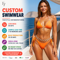 Bikini Halter Orange Tendance Style Côtier Fait Main avec Accents Coquillages Caori – Deux Pièces Idéal pour Vacances Tropicales Exotiques et Tenues de Plage