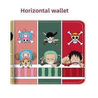 Dompet Kartu Anime Kartun Bermotif Cetak PVC Berkualitas Tinggi Ultra-ringan Koleksi One-Piece dengan Ritsleting