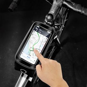 WILDMAN EVA Tube avant sac de vélo accessoires de vélo réfléchissants étanches avec étui de téléphone à écran tactile <span class=keywords><strong>pour</strong></span> vtt vélo haut Tube sac - Product Image 5