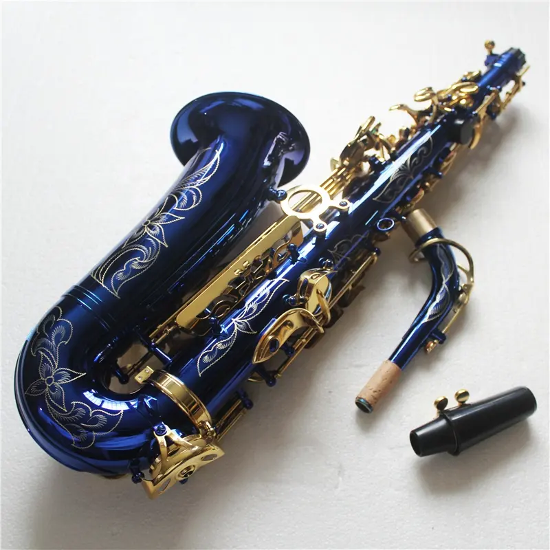 Saxofón Alto azul Chapado en níquel saxofones