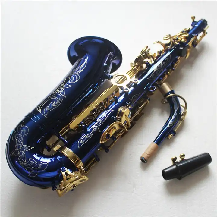 alto saxophone, blue nickel plated saxophones