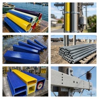 Pultrüzyon FRP Fiberglas Profilleri Yuvarlak Boru Kare Boru Enerji Santrali Trafo Merkezi Kablo Desteği Korozyona Dayanıklı