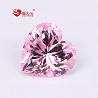 Precios de Fábrica, Circonita Cúbica Pulida en Forma de Corazón Rosa Claro de Calidad 5A, 4*4mm 13*13mm, Excelente Gema Sintética Suelta