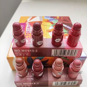 Nouveau Style Quatre-section Crayon Style Rouge À Lèvres Ensemble Étanche Non-collant Non-fading, Niche Mini Multicolore Rouge À Lèvres Stylo Cadeau Ensemble - Product Image 4