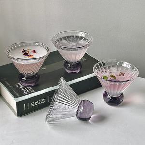 Verres à cocktail Martini Margarita à base ronde et nervurée triangulaire, couleur violet, pour la maison, le bureau, le café, le thé, le jus, l'eau, les boissons - Product Image 2