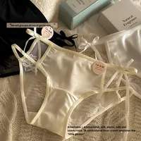 Culotte taille haute Tiansheng Delicate 7A en nylon antibactérien, entrejambe en soie glacée, maille transparente tricotée, style Pure Desire