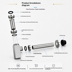 <span class=keywords><strong>Sifone</strong></span> per <span class=keywords><strong>Lavabo</strong></span> di Alta Qualità, Trappola a Bottiglia in Acciaio Inox 304 Argento, Prezzo di Fabbrica - Product Image 4