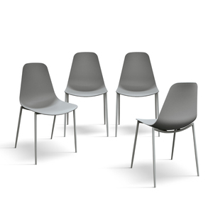 Juego de 4 sillas Alix de polipropileno gris para comedor interior - Product Image 2