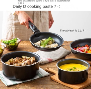 Poêle à frire <span class=keywords><strong>en</strong></span> aluminium émaillé compatible avec les cuisinières IH <span class=keywords><strong>Iris</strong></span> Ohyama, revêtement diamant, couvercle <span class=keywords><strong>en</strong></span> verre noir brillant, poignée <span class=keywords><strong>en</strong></span> bois, cuisson, bouillie - Product Image 2