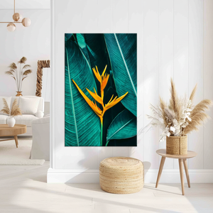 Vibrant Tropical <b>Flower</b> Art Deco Canvas Art Printed <b>Panel</b> <b>Wall</b> Hanging WRAPPED CANVAS - Product Image 3