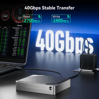 Boîtier SSD M.2 NVMe 4 baies Thunderbolt 4 40 Gbit/s 32 To USB4 en aluminium avec refroidissement par ventilateur sans outil pour Mac
