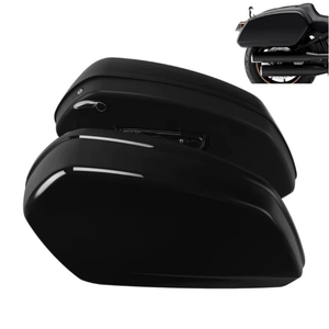 1 Paire de sacoches latérales en plastique ABS + fibre de verre noir brillant pour Softail Low Rider - Product Image 3