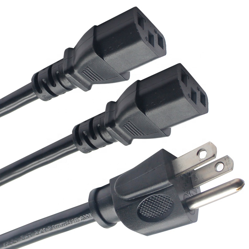 Шнур питания NEMA 5-15P с американской вилкой на IEC 60320 C13, 15 футов, SVT 18AWG, США, NEMA 5-15P на IEC C13, шнур питания с черным проводом 18/3 SJT