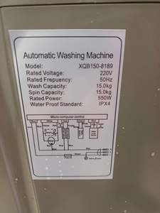 Machine à Laver et Sécher Intégrée Entièrement Automatique de 15 Kg pour Usage Domestique, Lumière Bleue Anti-Enchevêtrement, Multi-usages - Product Image 5