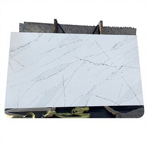 Dalles de pierre artificielle TMZ Fashion 5001 Calacatta Etherealt Quartz pour plan de travail, comptoir de salle de bain, en stock - Product Image 1