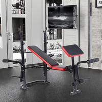 Banc de musculation en acier réglable, équipement de fitness avec banc de presse à décliner et supports à haltères pour usage domestique en vente