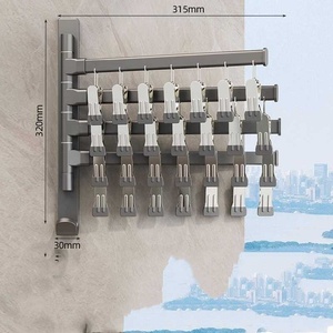 Séchage de l'espace en aluminium Chaussettes de séchage multi-clips Tenture murale de la maison Sous-vêtements multifonctionnels Support sans perforation - Product Image 5