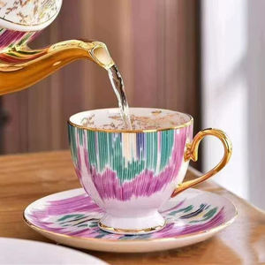 ชุดถ้วยกาแฟลายพอร์ซเลนชุดชาสไตล์ยุโรปพิมพ์ลายหรูหราชุดชาจีน - Product Image 2