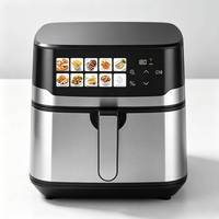 Friteuse à air numérique intelligente moderne, carrée, sans huile, à économie d'énergie, 10-en-1, avec écran, grande capacité 6,5 L