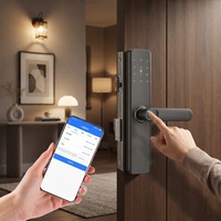 Serrure de porte intelligente Wi-Fi Cloud Tuya APP 5050 à mortaise avec empreinte digitale, mot de passe et carte RFID pour maison et appartement