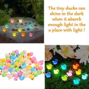 Patos pequeños luminosos multicolores, venta al por mayor, patos de resina que brillan en la oscuridad, paisaje, jardín, acuario, accesorios de decoración en maceta - Product Image 2