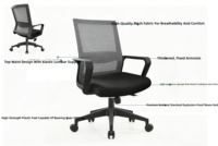 Chaise de bureau pivotante avec dossier en maille et appui-tête réglable