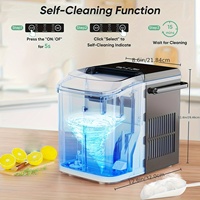 Machine à glaçons portable de comptoir, 9 glaçons en 6 minutes, 26,6 lb en 24h, autonettoyante, avec poignée, panier et pelle, pour la maison