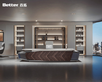Escritorio Ejecutivo de Alta Gama, Mesa de Oficina Contemporánea con un Impresionante Patrón de Chevron, Muebles Premium para Oficina Moderna