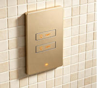 Interruptor Inteligente Moderno de Lujo, Sin Cable Neutro, Color Dorado Gris, Tuya Zigbee, Interruptor de Pared con Botón Pulsador para Mansiones